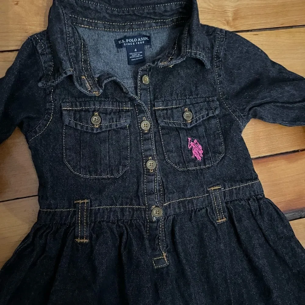 U.S Polo Association Denim Jean Dress Size 4T